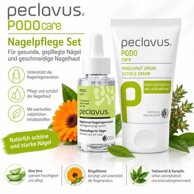 peclavus PODOcare Nagelpflege Set - Nagelserum 15 ml + Nagelhaut Creme 30 ml