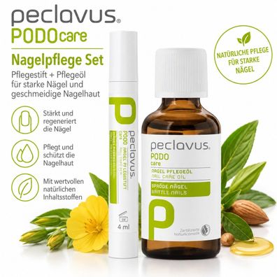 peclavus PODOcare Nagelpflege Set - Nagel Pflegestift 4 ml + Nagel Pflegeöl 50 ml