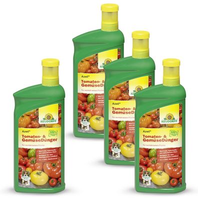 4 x Neudorff Azet® BalkonpflanzenDünger, 1 Liter