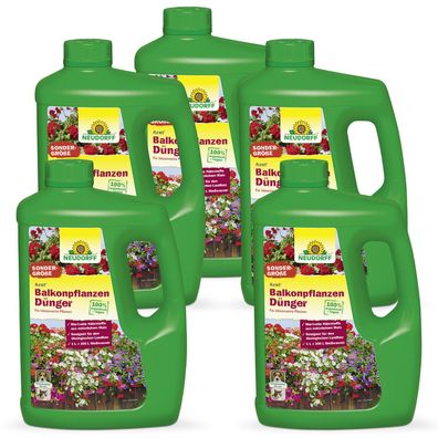 5 x Neudorff Azet® BalkonpflanzenDünger, 2 Liter