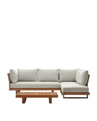 Set Raco 5-Sitzer-Sofa und Couchtisch aus Akazienholz Loungeset Garnitur