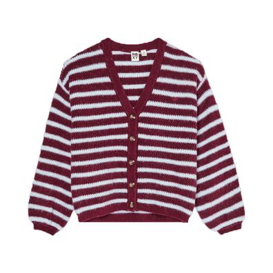 ROXY Women Strick Cardigan Deep As The Ocean Stripes beet red all star stripe