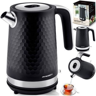 Berdsen BD-705 1,7-l-Wasserkocher, schwarz und silber