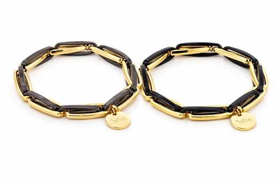 Armband Gliederarmband Schwarz Grau Acryl Nickelfrei Biba