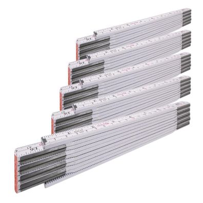 5x Stabila Gliedermaßstab 2 m (78") cm/inch-Skala Holz Type 1607 im Set