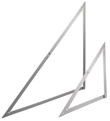Bauwinkel Set klappbar 600 mm + 1200 mm | 2 Winkeldreiecke aus Aluminium für exakt
