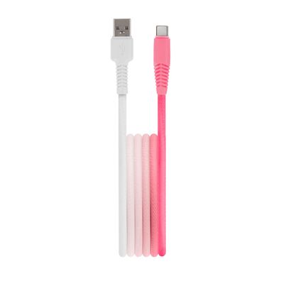 Setty Ladekabel USB-A auf USB-C KGA-C-1.5320 1,5m 15W 3A Weiß-Rosa