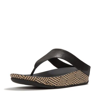 FitFlop Damen Sandalen Lulu Lux Graphic-Weave Leather Toe-Post Sandals A4Q