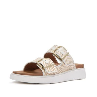 FitFlop Damen Sandalen Gen-FF Buckle Graphic-Weave Two-Bar Slides A2Q