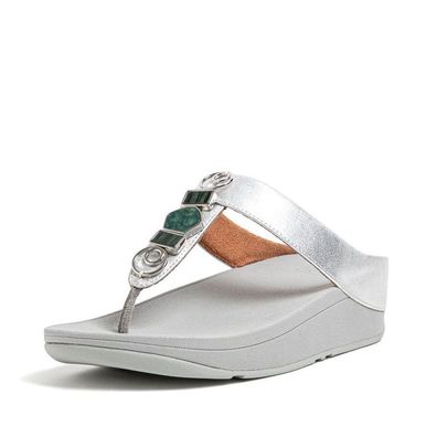 FitFlop Damen Flip Flops Fino Stone Trim Toe-Post Sandals EA1