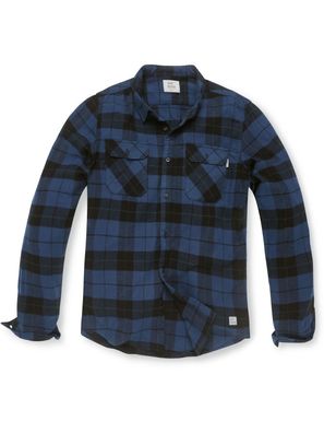 Vintage Industries Karohemd Sem Flannel Shirt Kobalt Check - Sem