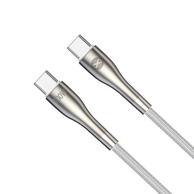 Forever Ladekabel USB-C auf USB-C Sleek 1 m 100W Weiß