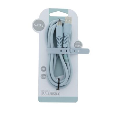 Setty Ladekabel USB-A auf USB-C KSA-C-1.523 1,5m 10.5W 2,1A Blau
