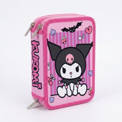 Hello Kitty Kuromi Federmäppchen Kinder 44 teilig gefüllt in Rosa für Schule und
