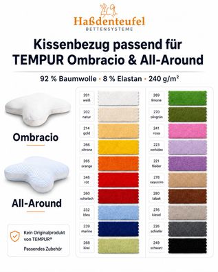Kissenbezug für Tempur All-Around Ombracio Schmetterlingskissen BaumwolleElastan