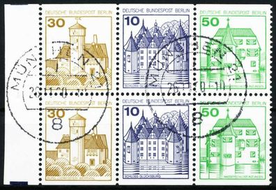 BERLIN Zusammendruck Nr W71 + W72 zentrisch gestempelt 6er-BLO X5EF3BA