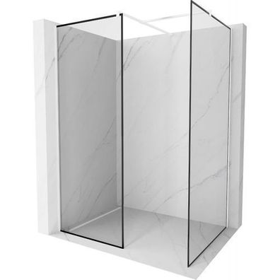 Mexen Kioto Duschwand 120x70, Schwarz-Weiß Design