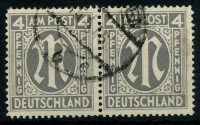 BIZONE AM-POST Nr 11-Az gestempelt WAAGR PAAR X7637EA