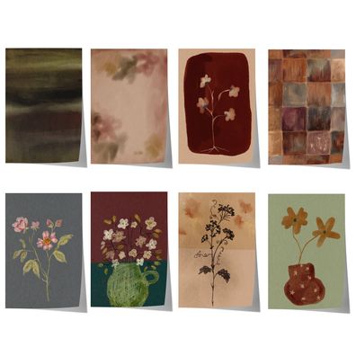 Poster Blumen · Geschenkidee · Botanische Blumen Vase · Dekoprint ohne Rahmen