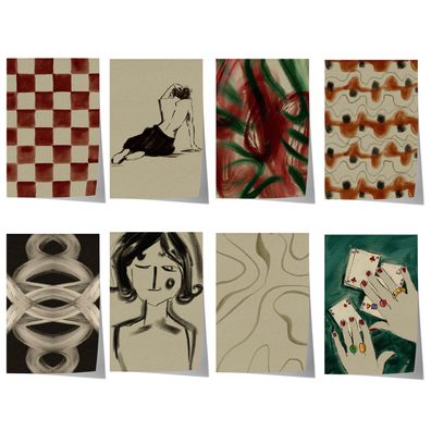 Poster Wandbilder Wohnzimmer · Abstrakte Kunst Hände Spielkarten · Bilder ohn