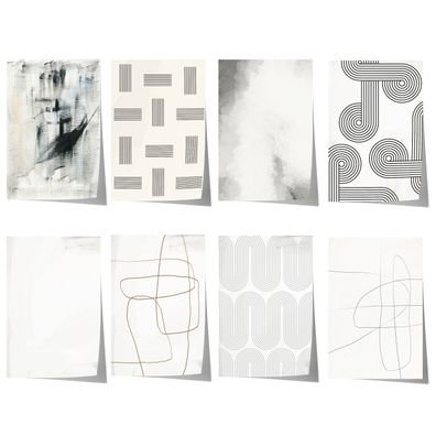 Abstrakte Linienkunst Poster · Geschenkidee · Minimalistische Schwarz-Weiß Ge