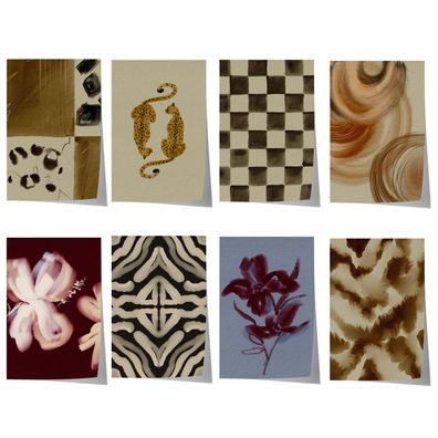 Poster Wandbilder Wohnzimmer · Leopard Schachbrett · Abstrakte Bilder ohne Ra