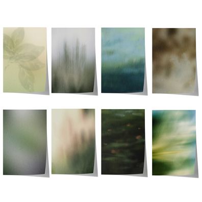 Botanische Poster · Geschenkidee · Sanfte Blätter Nebel Wasserlandschaften Ab