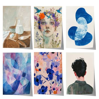 Moderne Kunst Poster · Geschenkidee · Abstrakte Kunst, Blumenporträt und Stil