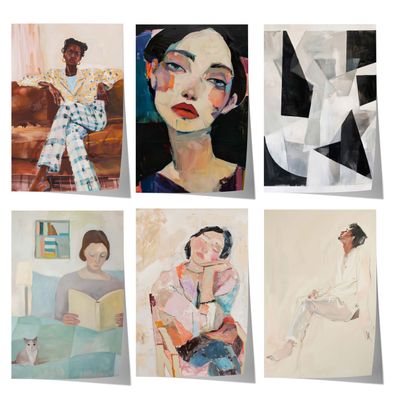 Moderne Kunst Poster · Geschenkidee · Frauenporträts, Abstrakte Kunst und Fig