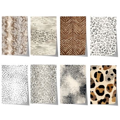 Tiermuster Poster · Geschenkidee · Moderne Tierfell Texturen Raubkatzen Muste