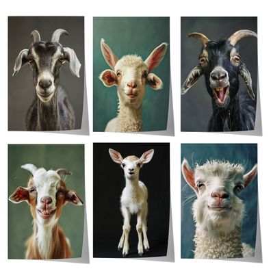 Niedliche Ziegen Poster · Geschenkidee · Ziegen, Zicklein und Lämmer · Dekopr