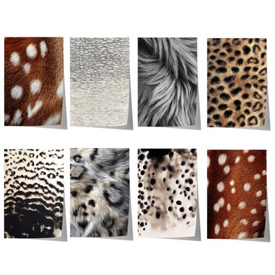 Tiermuster Poster · Geschenkidee · Reh Leopard Zebra Felloptik · Dekoprint oh