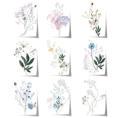 Botanische Wildblumen Poster · Geschenkidee · Zarte Blumenarrangements in Pas