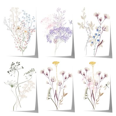 Zarte Blumen Poster · Geschenkidee · Pastellfarbene Wildblumen und botanische