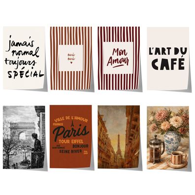 Paris Cafe Poster · Geschenkidee · Paris Typografie & Vintage Illustration