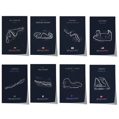 Formel 1 Rennstrecken Poster 2026 · Geschenkidee · Deko Print ohne Rahmen