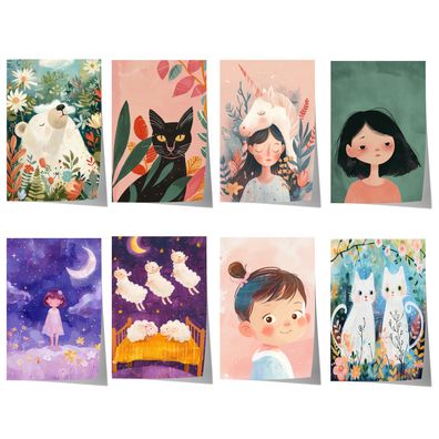 Mädchen Kinderzimmer Poster · Geschenkidee · Märchenhafte Illustration mit Ei