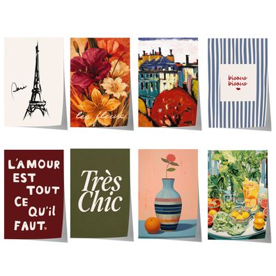 Paris Poster · Geschenkidee · Eiffelturm · französische Typografie & mediterr