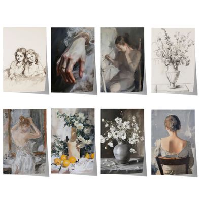 Moderne Vintage Kunst Poster · Geschenkidee · Blumen Porträt Stillleben Klass