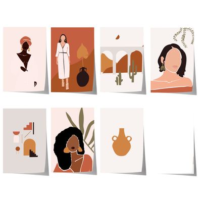 Abstrakte Frauen Poster · Geschenkidee · Boho Frauen Terrakotta Wüstenmotive