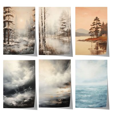 Vintage Landschaft Poster · Geschenkidee · Wald- und Meereslandschaften · Dek