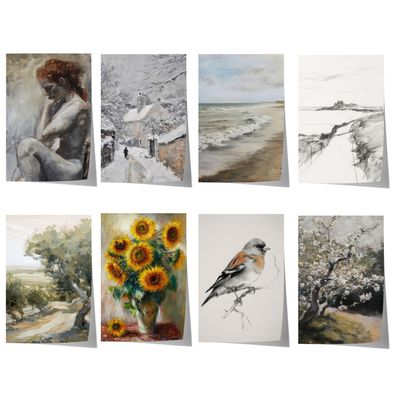 Moderne Vintage Kunst Poster · Geschenkidee · Strand Sonnenblumen Winterlands