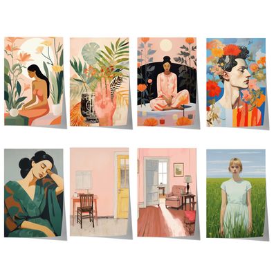 Moderne Kunst Poster · Geschenkidee · Zeitgenössische Porträts Meditation Min