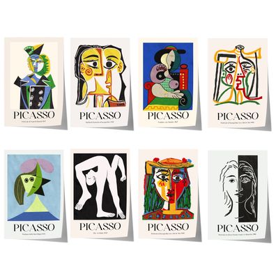 Pablo Picasso Poster · Geschenkidee · Abstrakte Porträts Kubistische Gesichte