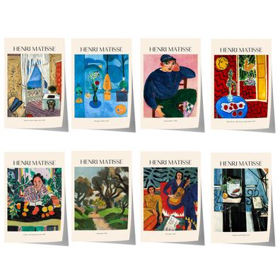 Henri Matisse Poster · Geschenkidee · Blaue Fenster Stillleben Porträts Fauvi