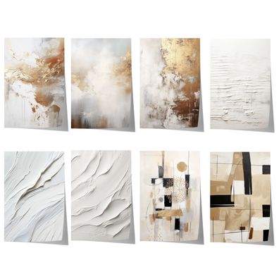 Abstrakte Kunst Poster · Geschenkidee · Struktur Beige Gold Geometrische Wand
