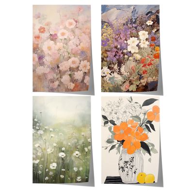 Blumen Poster · Geschenkidee · Wildblumen Wiesenblüten und Florale Naturkunst