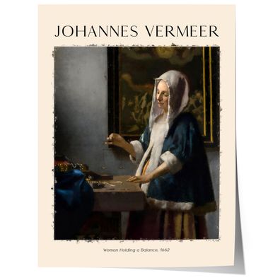 Johannes Vermeer Poster · Geschenkidee · Frau mit Waage Barockporträt Niederl