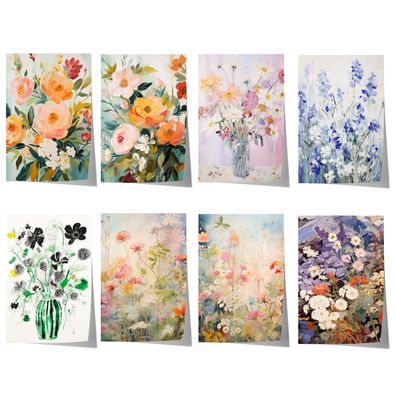 Blumen Poster · Geschenkidee · Romantische Wildblumen und Pastellblüten in Kü