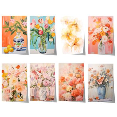 Blumen Poster · Geschenkidee · Korallenrosa Blüten · Romantische Floralkunst